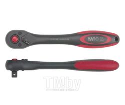 Трещотка с пластмассовой ручкой 72 зуба, 3/8 inch, 202 мм YATO YT-0291