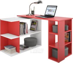 Письменный стол Domus СТР08 левый / dms-str08L-8685-7113 (белый/красный)