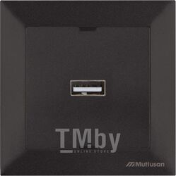 Розетка 1-ая USB (скрытая) черная, DARIA, MUTLUSAN
