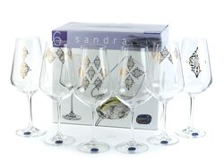 Набор бокалов для воды стеклянных декор. "Sandra" 6 шт. 550 мл Crystalex