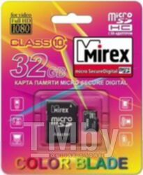 MicroSDHC 32Gb Class 10 MIREX с адаптером