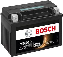 Аккумулятор для мототехники BOSCH MOBA AGM M6 12V 8AH 135A (YTX9-4/YTX9-BS) 152x88x106mm (R+) 3.38kg BOSCH 0092M60100