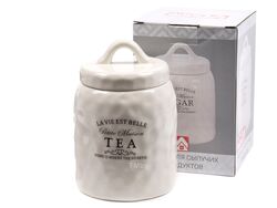Банка для сыпучих продуктов керамическая "tea" 700 мл/11x11x15,5 см Home Line HC21A48-T