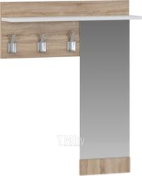 Вешалка для одежды Genesis Мебель Энтер 2 Мини с зеркалом (дуб сонома/белый)
