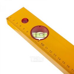Уровень алюминиевый "Yellow", коробчатый корпус, 3 акриловых глазка, линейка, 600мм Remocolor 17-0-006