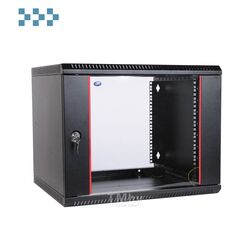 Шкаф телекоммуникационный настенный разборный 12U (600х520) дверь стекло, цвет черный ЦМО ШРН-Э-12.500-9005