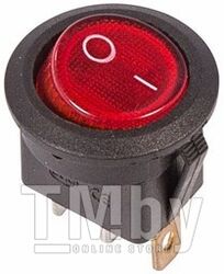 Выключатель клавишный круглый 250V 6А (3с) ON-OFF (RWB-214, SC-214, MIRS-101-8) красный с подсветкой (REXANT)