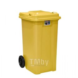 Бак мусорный 120 л с крышкой, на колесах м/п цвет(желтый) ПЛ-00409/Ж