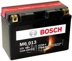 Аккумулятор для мототехники BOSCH MOBA AGM M6 12V 8AH 115A (YT9B-4/YT9B-BS) 149x70x105mm 3.3kg BOSCH 0092M60130