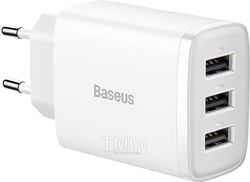 Сетевое зарядное устройство Baseus Compact Charger 3U 17W EU White (CCXJ020102)