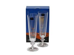 Набор бокалов для шампанского стеклянных "bella" 2 шт. 205 мл Crystalex 40412/205-2