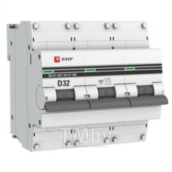 Автоматический выключатель ВА 47-100, 3P 32А (D) 10kA EKF PROxima mcb47100-3-32D-pro