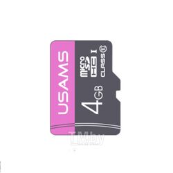 Карта памяти MicroSDHC 4GB Class 10 USAMS US-ZB100 блистер, розовый ZB100TF01