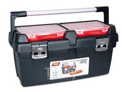 Ящик для инструмента пластмассовый с лотком, алюм.рукоятка, мет. замки 600 (600x305x295 мм) (167003) (TAYG)