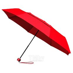 Зонт складной механ. 100 см, ручка пласт. "LGF-99 ECO" ветрозащитный, 3-х секционный, плоский, в чехле, красный 1797C Impliva
