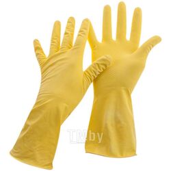 Перчатки латексные хозяйственные р-р XL желтый OfficeClean 248568