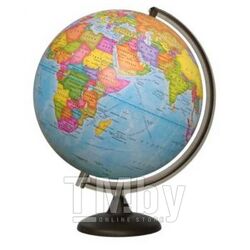 Глобус D=32см с политической картой Земли, темно-коричн. подставка ГЛОБУСНЫЙ МИР 10030