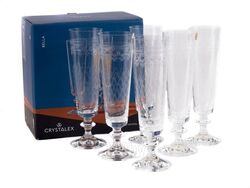 Набор бокалов для шампанского стеклянных "bella" 6 шт. 205 мл Crystalex 40412/GC599/205