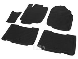 Комплект автомобильных ковриков Toyota Rav 4 2013-2015, 2015- полиуретан, низкий борт, 5 предметов, крепеж для передних ковров RIVAL 15706001