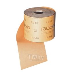 Бумага абразивная Р150 - рулон абразивный для шлифования по сухому 115мм х 50м, клей - латекс (обладает хорошей гибкостью) RADEX RAD552150.