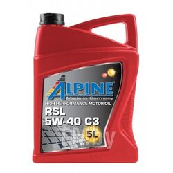 Моторное масло ALPINE RSL 5W40 C3 / 0100172 (5л)
