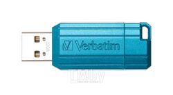 Карта памяти USB Flash 2.0 32 Gb "PinStripe" пласт., голубой Verbatim 49057
