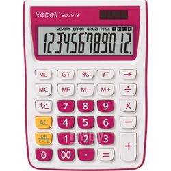 Калькулятор настольный 12р. белый/розовый 145*104*26 мм Rebell RE-SDC912-PK BX