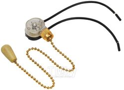 Выключатель для настенного светильника c проводом и деревянным наконечником индивидуальная уп (REXANT)
