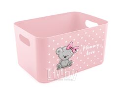Корзина для детских игрушек Mommy love (Мамми лав) 2,4 л, нежно-розовый, BEROSSI (Изд. из пластм. Размер 227 * 158 * 121 мм)
