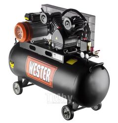Компрессор WESTER WBK2200/100PRO ременной привод, поршневой масляный, 2200 Вт, 340л/мин, 8бар 631639