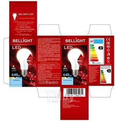Лампа светодиодная BELLIGHT LED A60 8W 220V E27 4000К