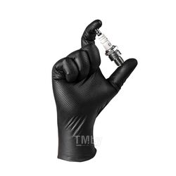Черные нескользящие одноразовые нитриловые перчатки JSN NATRIX,размер XL, уп.50шт Jeta Safety JSN50NATRIXBL10-XL