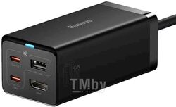 Сетевое зарядное утройство Baseus GaN5 Pro Desktop Fast Charger 1U+2C+HDMI 67W with 1.5m power cord EU Black (With Cable Type-C to Type-C 100W 1m Black) (CCGP110201)