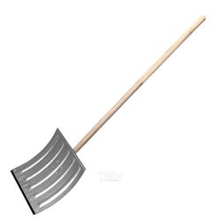 Лопата для уборки снега стальная оцинкованная,420х370х1370 мм, деревянный черенок, Сибртех 61680