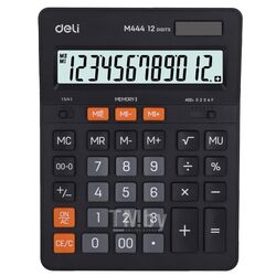 Калькулятор настольный 12р. М444 "Deli" черный 210*160*40 мм 2 мод. памяти