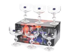 Набор бокалов для шампанского стеклянных "claudia" 6 шт. 200 мл Crystalex 40149/200