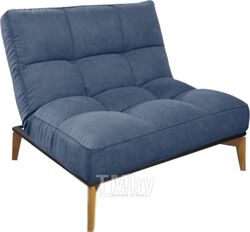 Кресло мягкое Bo-Box Кио (черный муар/дерево/бриз 23 синий)