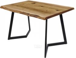 Обеденный стол Buro7 Уиллис с обзолом и сучками 150x80x74 (дуб натуральный/черный)