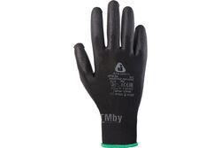 Защ. перчатки из полиэфирной пряжи c полиуретановым покр., цвет черный, размер L 12пар Jeta Safety JP011b/L