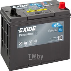 Аккумулятор EXIDE PREMIUM 12V 45AH 390A ETN 0(R+) Korean B1 234x127x220мм 11.9kg EXIDE EA456
