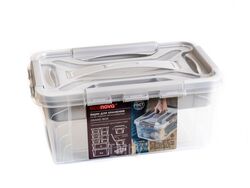 Ящик для хранения пластмассовый "Grand box" голубой 29x19x12,4 см/4,2 л с отделениями для мелких предметов Эконова
