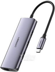 Хаб UGREEN USB-C to 3 x USB 3.0+RJ45+Micro USB Power Port Multifunction Adapter CM252 (60718)