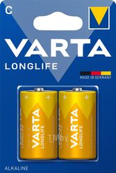 Батарейка LR14 "C" Varta LONGLIFE 4114 Алкалайн 2 шт. в блистере