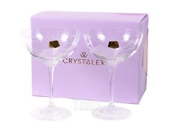Набор бокалов для шампанского стеклянных "diamond heart" 2 шт. 210 мл Crystalex 40796/K0763/K0764/210-2