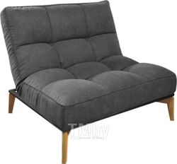 Кресло мягкое Bo-Box Кио (черный муар/дерево/нью-йорк Charcoal)