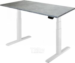 Компьютерный стол Ergosmart Unique Ergo Desk (белый/бетон чикаго)