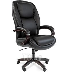 Офисное кресло Chairman 408 кожа+PU черн.