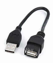 Кабель USB 2.0 0.15м A-A ext CablExpert Gembird CCP-USB2-AMAF-0.15M
