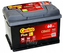 Аккумулятор Plus 12V 60Ah 540A ETN 0(R+) B13 242x175x175 14kg CENTRA CB602
