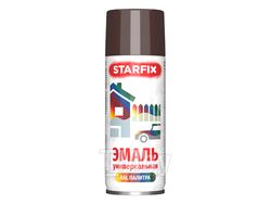 Краска-эмаль аэроз. универсальная шоколадный STARFIX 520мл (8017) (Цвет шоколадный)